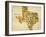 Texas County Map-David Bowman-Framed Giclee Print