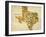 Texas County Map-David Bowman-Framed Giclee Print