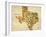 Texas County Map-David Bowman-Framed Giclee Print