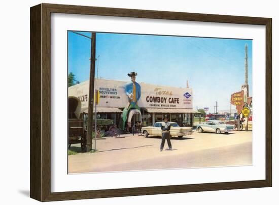 Texas Cowboy Cafe-null-Framed Art Print