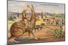 Texas Cowboy Herding from Jack Rabbit-null-Mounted Art Print