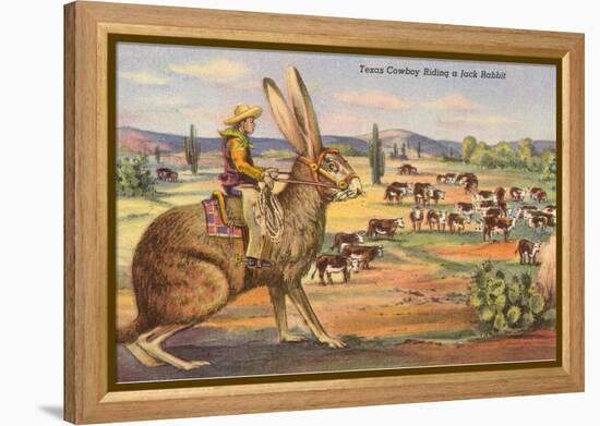 Texas Cowboy Herding from Jack Rabbit-null-Framed Stretched Canvas