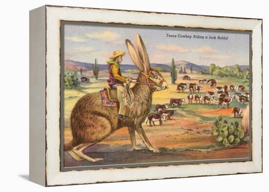 Texas Cowboy Herding from Jack Rabbit-null-Framed Stretched Canvas