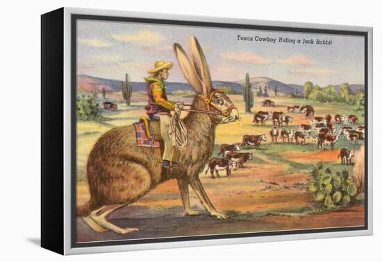 Texas Cowboy Herding from Jack Rabbit-null-Framed Stretched Canvas