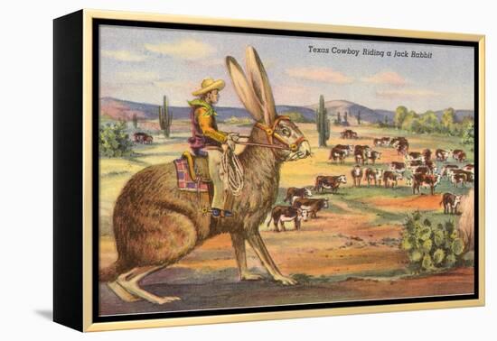 Texas Cowboy Herding from Jack Rabbit-null-Framed Stretched Canvas