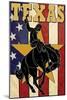 Texas - Cowboy with Bucking Bronco-Lantern Press-Mounted Art Print