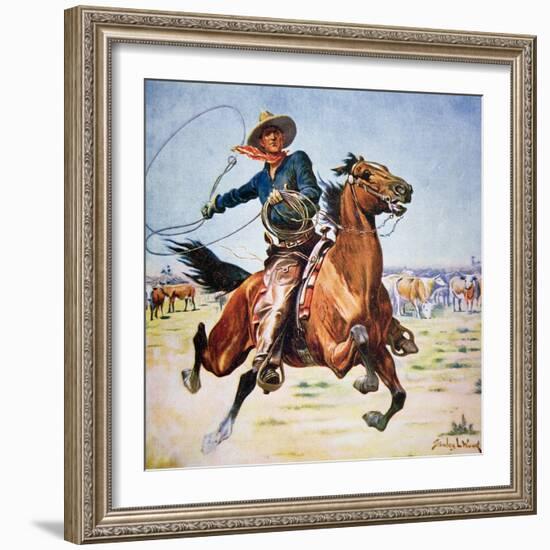 Texas Cowboy-Stanley L Wood-Framed Giclee Print