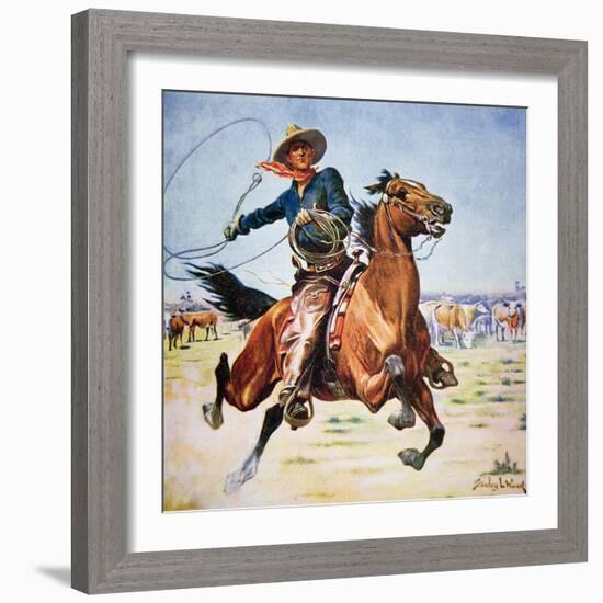 Texas Cowboy-Stanley L Wood-Framed Giclee Print