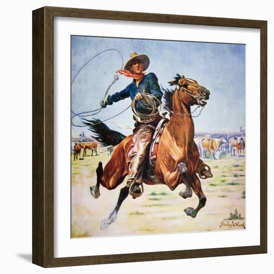 Texas Cowboy-Stanley L Wood-Framed Giclee Print