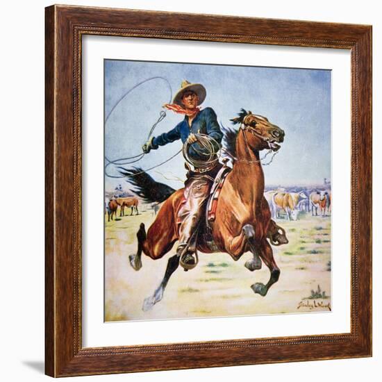 Texas Cowboy-Stanley L Wood-Framed Giclee Print