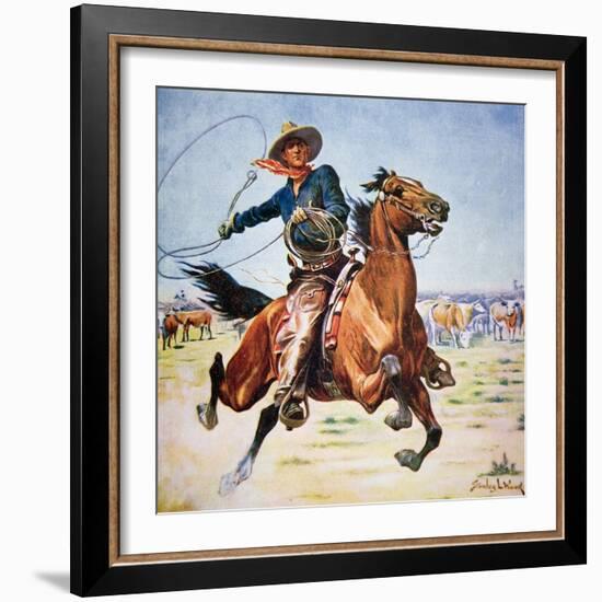 Texas Cowboy-Stanley L Wood-Framed Giclee Print