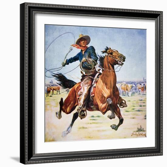 Texas Cowboy-Stanley L Wood-Framed Giclee Print