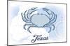 Texas - Crab - Blue - Coastal Icon-Lantern Press-Mounted Art Print