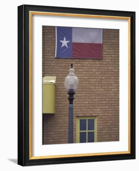 Texas Flag and Street Light, Lubbock, Texas, USA-Darrell Gulin-Framed Photographic Print