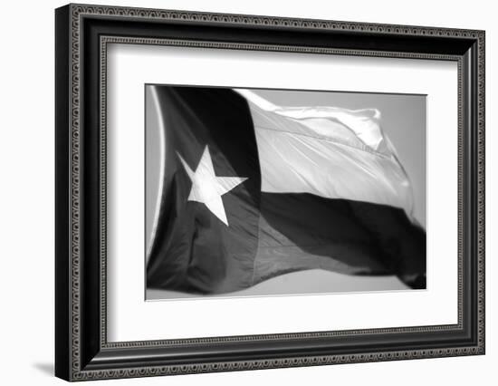 Texas Flag BW-John Gusky-Framed Photographic Print