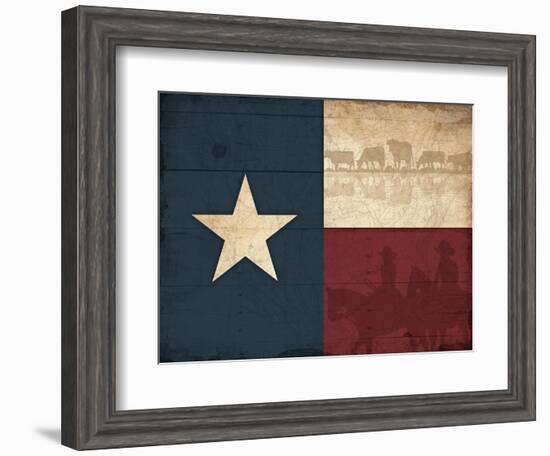 Texas Flag-Jace Grey-Framed Art Print