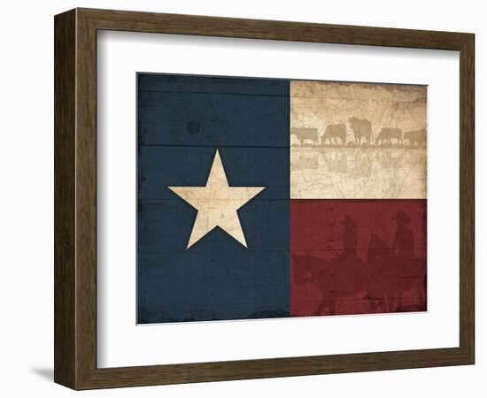 Texas Flag-Jace Grey-Framed Art Print