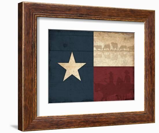 Texas Flag-Jace Grey-Framed Art Print