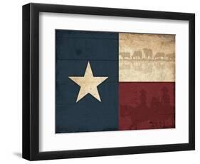 Texas Flag-Jace Grey-Framed Art Print