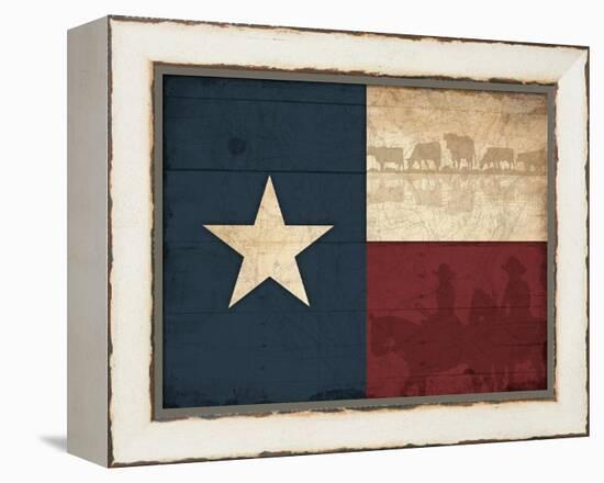 Texas Flag-Jace Grey-Framed Stretched Canvas