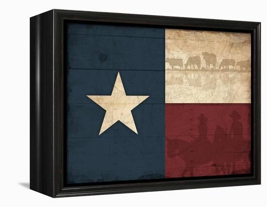 Texas Flag-Jace Grey-Framed Stretched Canvas