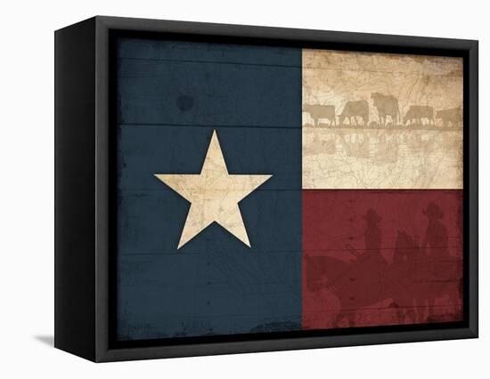 Texas Flag-Jace Grey-Framed Stretched Canvas
