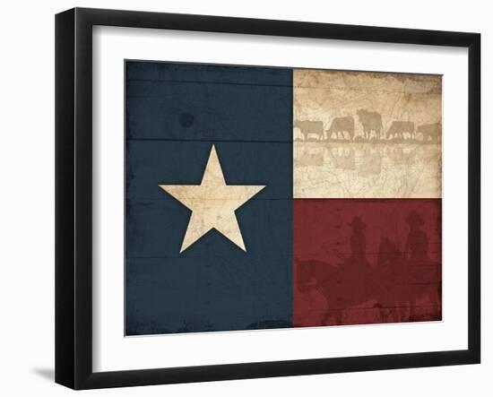 Texas Flag-Jace Grey-Framed Art Print