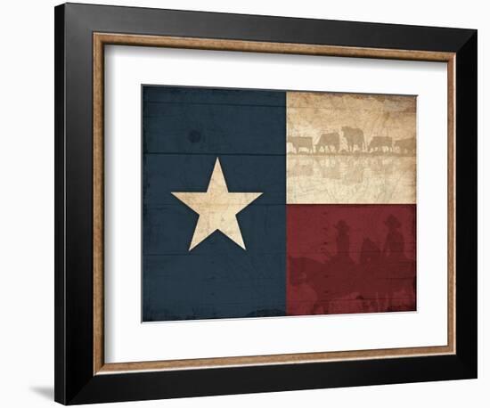 Texas Flag-Jace Grey-Framed Art Print