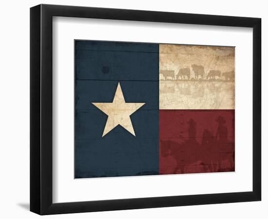 Texas Flag-Jace Grey-Framed Art Print