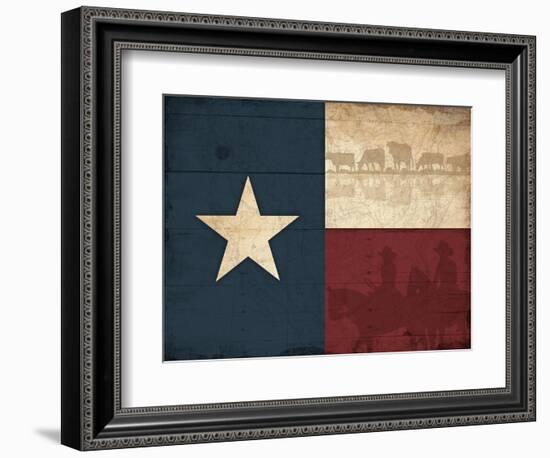 Texas Flag-Jace Grey-Framed Art Print