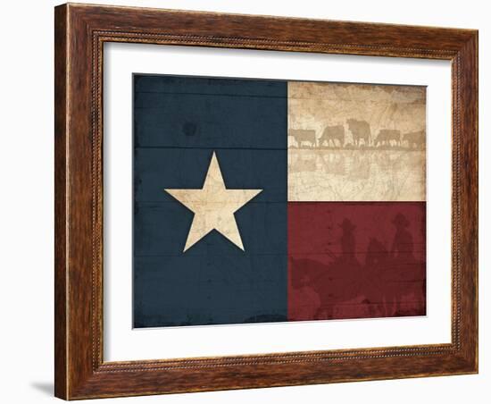 Texas Flag-Jace Grey-Framed Art Print