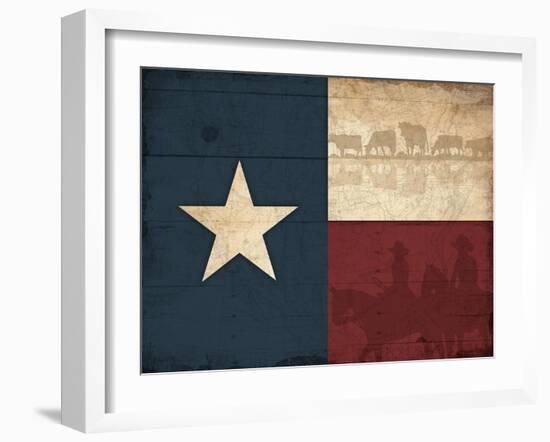 Texas Flag-Jace Grey-Framed Art Print