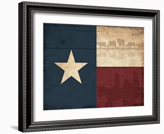 Texas Flag-Jace Grey-Framed Art Print