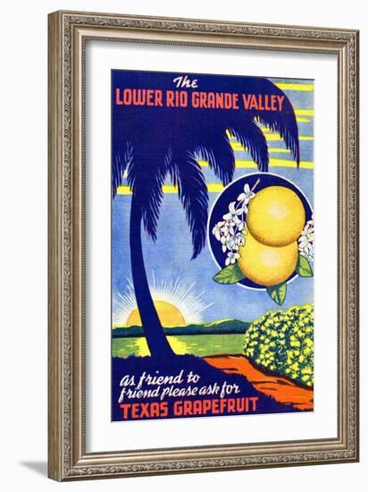 Texas Grapefruit-Curt Teich & Company-Framed Art Print