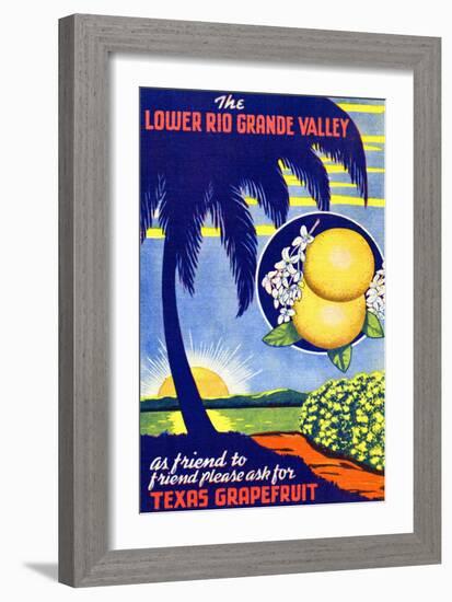 Texas Grapefruit-Curt Teich & Company-Framed Art Print