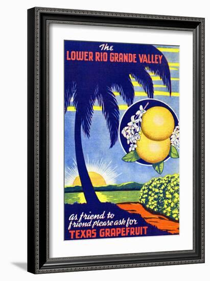 Texas Grapefruit-Curt Teich & Company-Framed Art Print