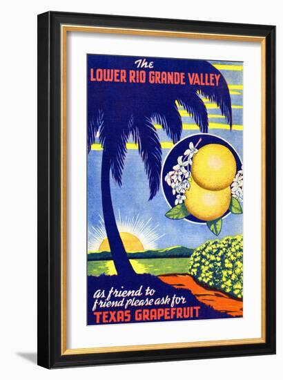 Texas Grapefruit-Curt Teich & Company-Framed Art Print