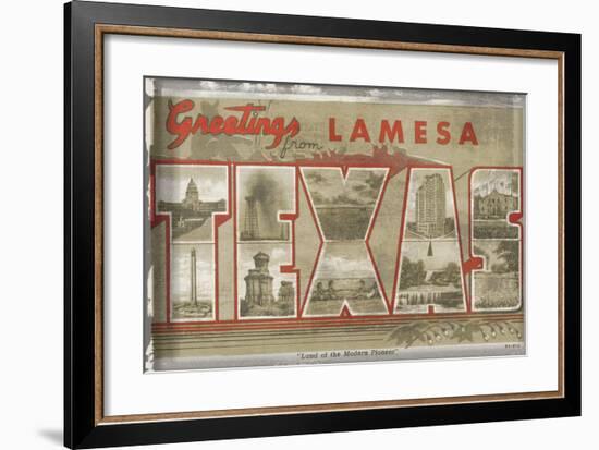 Texas Greetings-Vintage Vacation-Framed Art Print