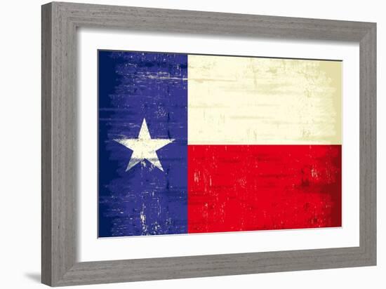 Texas Grunge Flag-TINTIN75-Framed Art Print