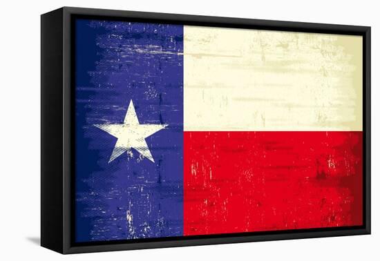 Texas Grunge Flag-TINTIN75-Framed Stretched Canvas