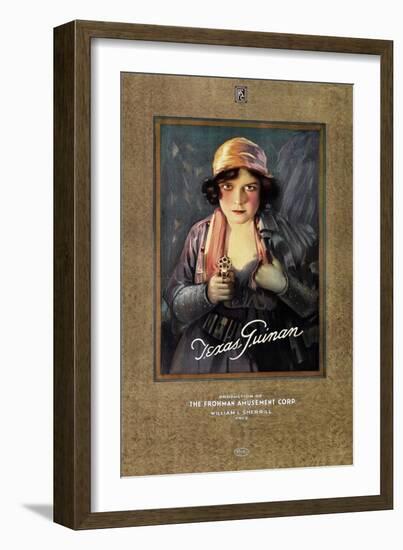 Texas Guinan, on 1919 personality poster-null-Framed Premium Giclee Print