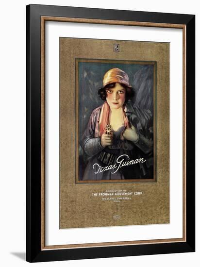 Texas Guinan, on 1919 personality poster-null-Framed Premium Giclee Print