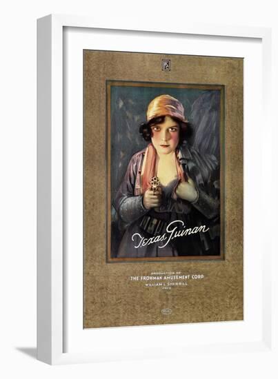 Texas Guinan, on 1919 personality poster-null-Framed Premium Giclee Print