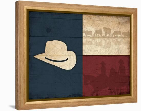 Texas Hat-Jace Grey-Framed Stretched Canvas