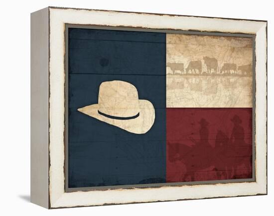 Texas Hat-Jace Grey-Framed Stretched Canvas