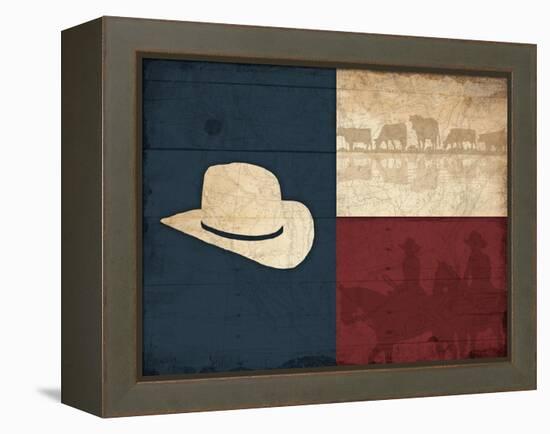 Texas Hat-Jace Grey-Framed Stretched Canvas