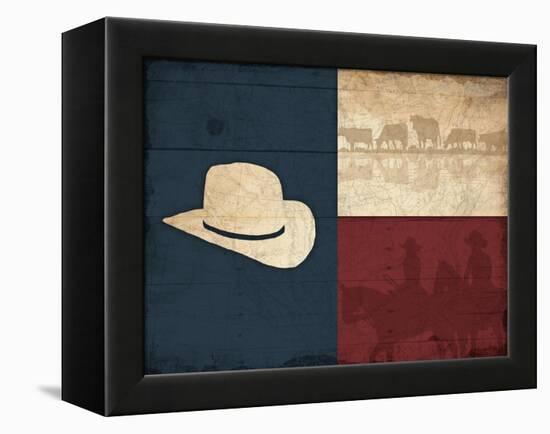 Texas Hat-Jace Grey-Framed Stretched Canvas