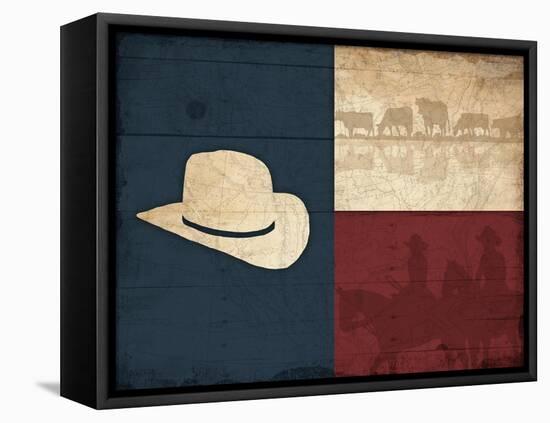 Texas Hat-Jace Grey-Framed Stretched Canvas