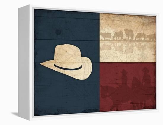 Texas Hat-Jace Grey-Framed Stretched Canvas