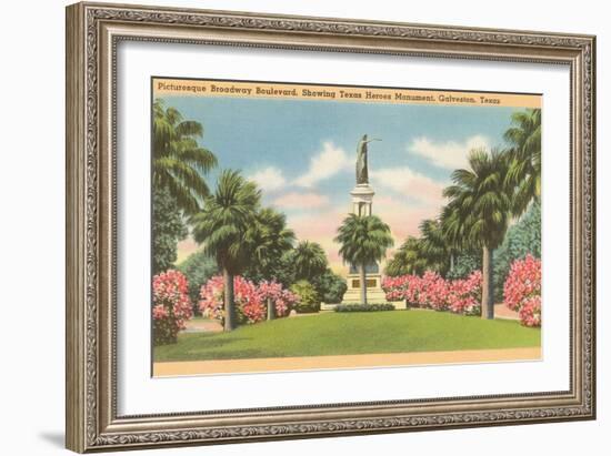 Texas Heroes Monument, Galveston, Texas-null-Framed Art Print